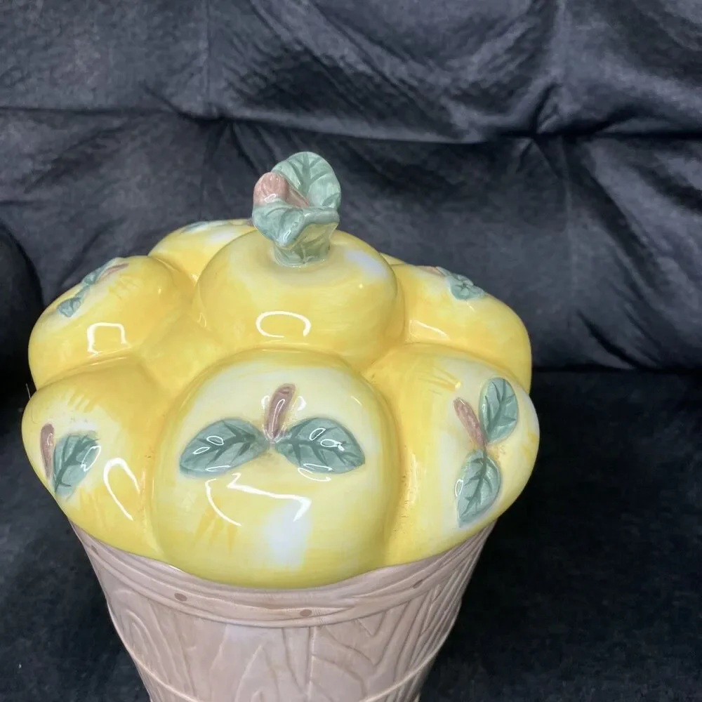 PFALTZGRAFF Ceramic Canister Golden Delicious Apples Cookie Jar Vintage